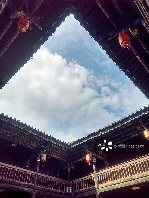 建水古城朱德故居天井图片素材