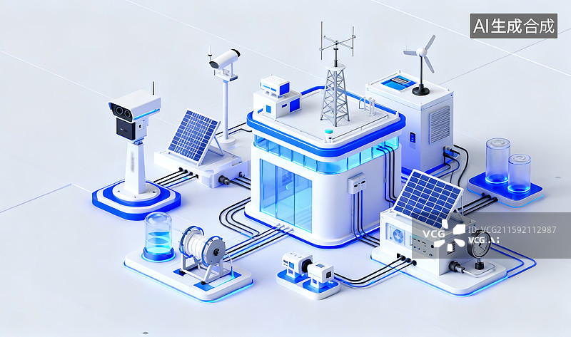 【AI数字艺术】新能源热电厂供热插图图片素材