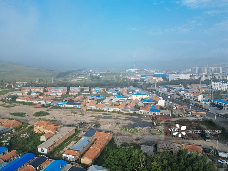太仆寺旗 宝昌镇 宏胜村 地标 航拍图片素材
