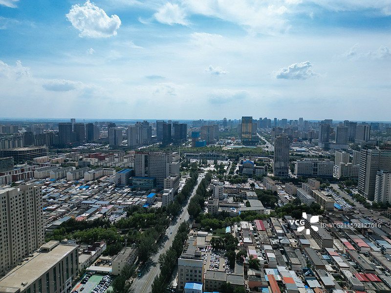 鄂尔多斯 东胜区 体育中心 母亲公园 地标 航拍图片素材