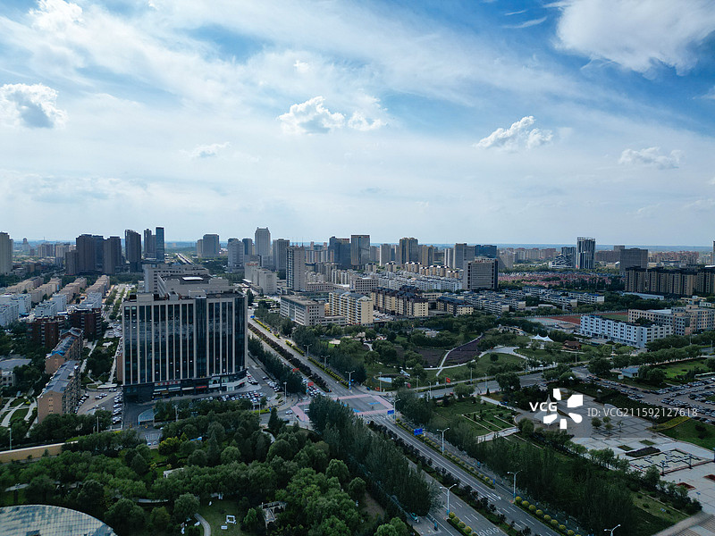 鄂尔多斯 东胜区 体育中心 母亲公园 地标 航拍图片素材