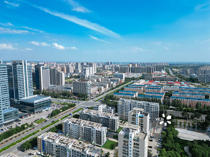 鄂尔多斯 东胜区 体育中心 母亲公园 地标 航拍图片素材