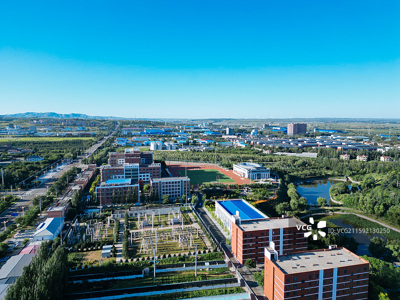 和林格尔 蒙牛工业 航空小镇 盛乐校区 蒙羊牧业 航拍图片素材