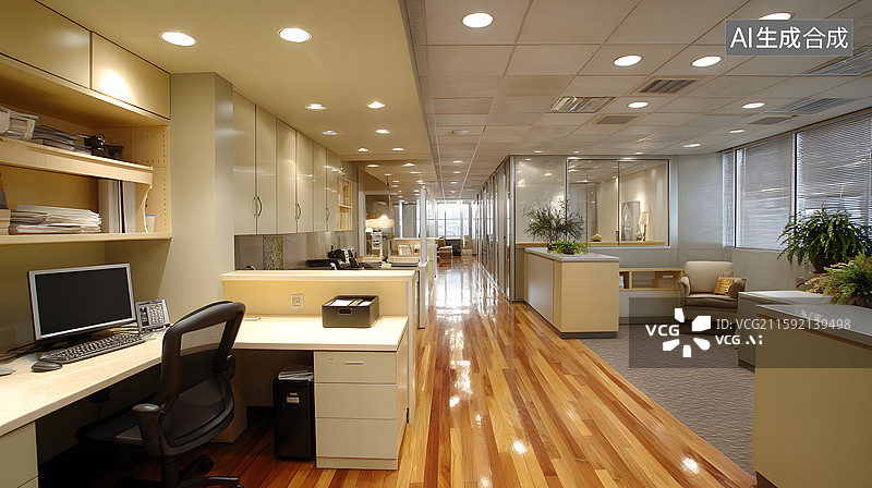 【AI数字艺术】现代办公室环境图片素材