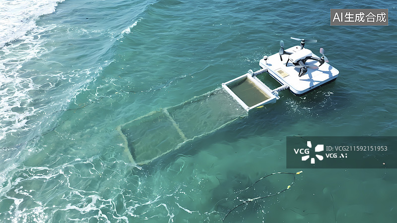 【AI数字艺术】太阳能海水淡化无人机​图片素材
