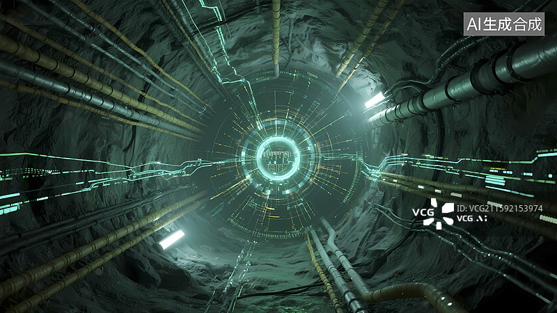 【AI数字艺术】量子传感器地震预测​图片素材