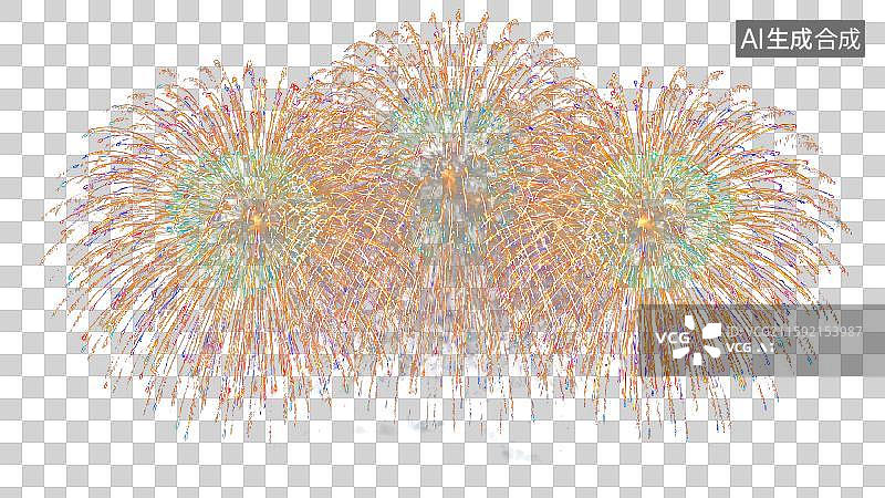 【AI数字艺术】烟花汇演燃放效果PNG免抠元素图片素材