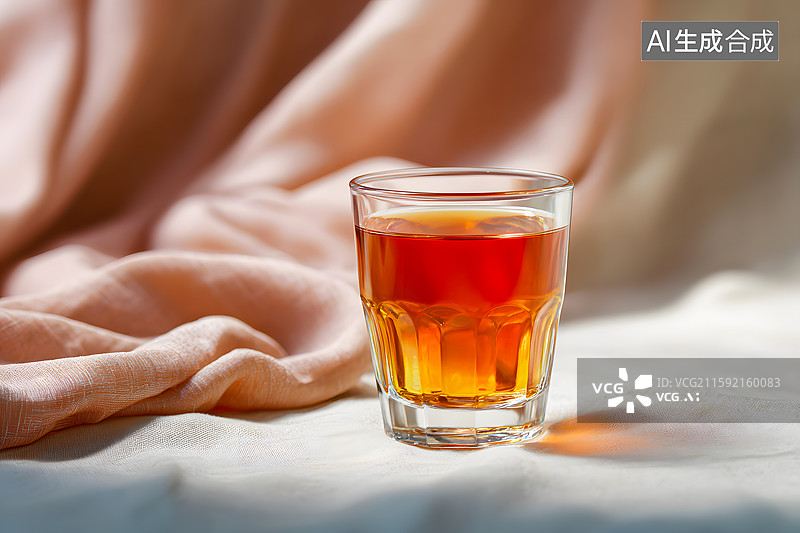 【AI数字艺术】装满红茶的玻璃杯图片素材