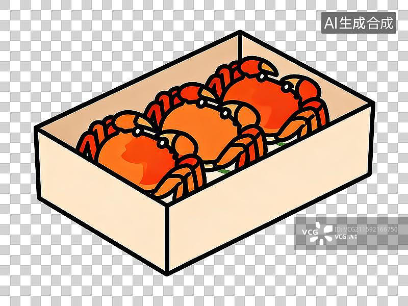 【AI数字艺术】放在盒子或篮子里的大闸蟹图片素材