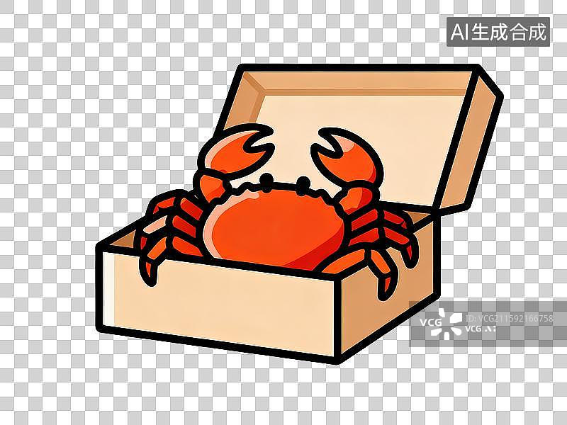 【AI数字艺术】放在离合里的中秋礼物大闸蟹图片素材