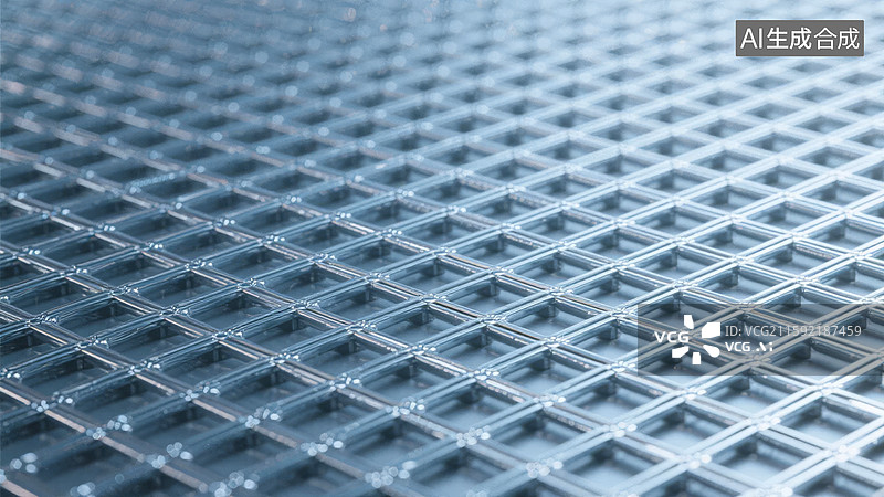 【AI数字艺术】金属网格表面特写图片素材