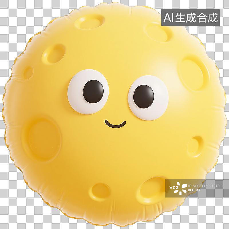 【AI数字艺术】膨胀风中秋卡通萌趣月亮图片素材