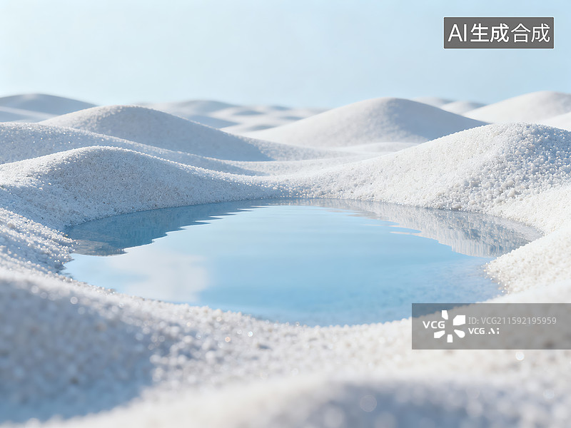【AI数字艺术】盐滩水洼的纯净自然镜像图片素材