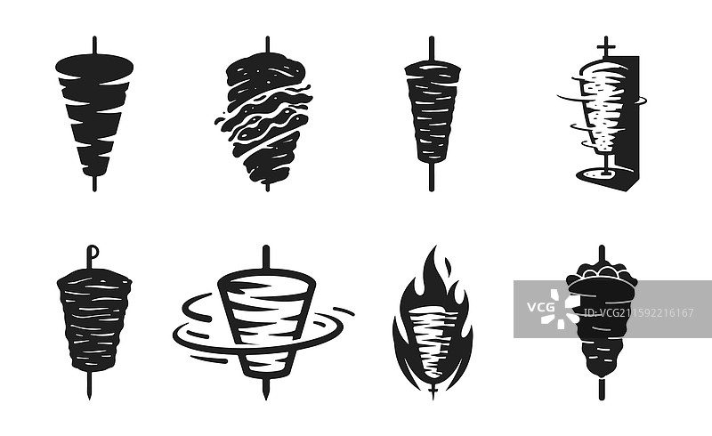 创意的土耳其烤肉卷标志设计添加新元素图片素材