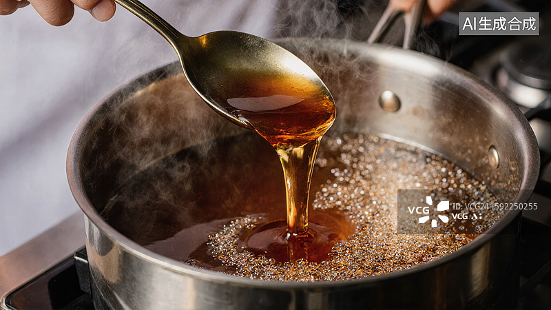 【AI数字艺术】糖浆熬制过程图片素材