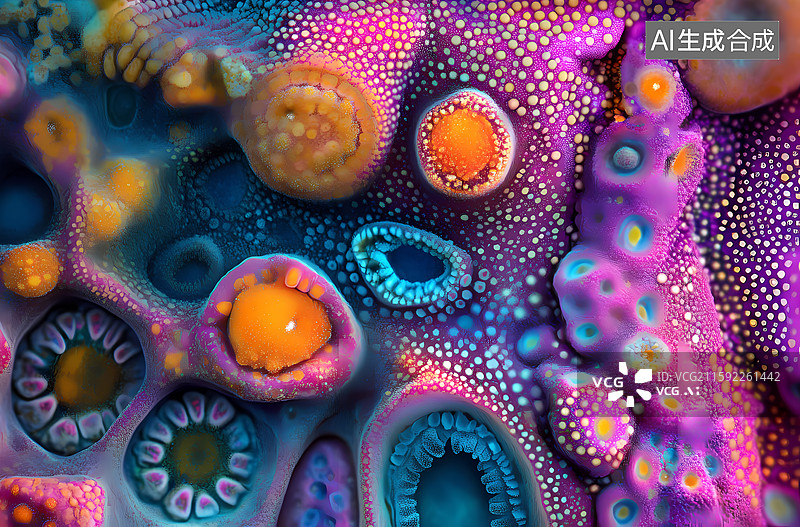 【AI数字艺术】微观细胞结构图片素材