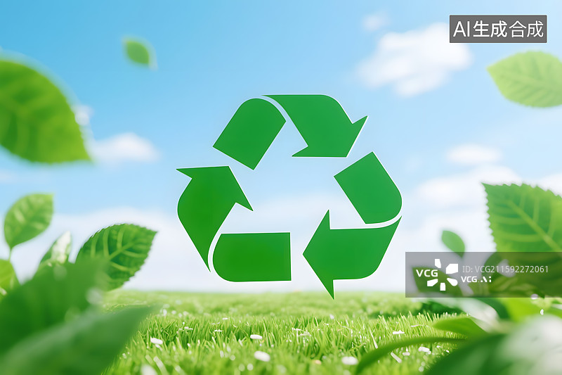 【AI数字艺术】可回收，循环利用标志，爱护环境背景图图片素材