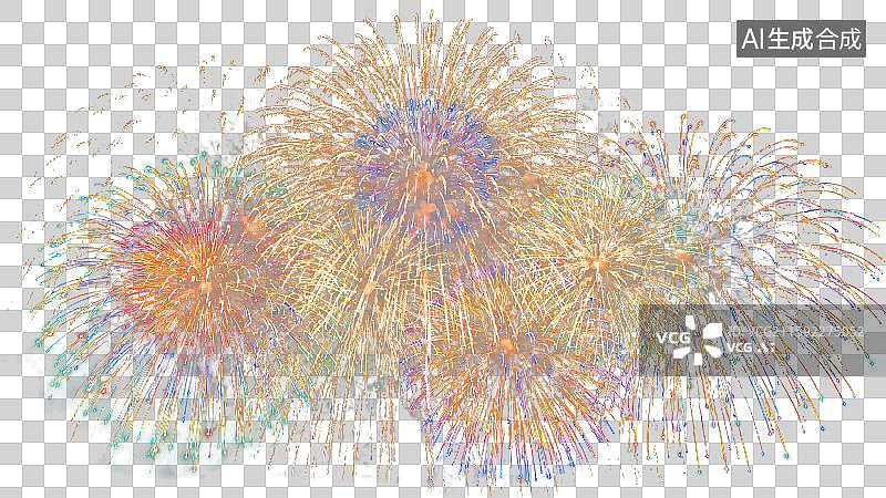 【AI数字艺术】烟花汇演燃放效果PNG免抠元素图片素材