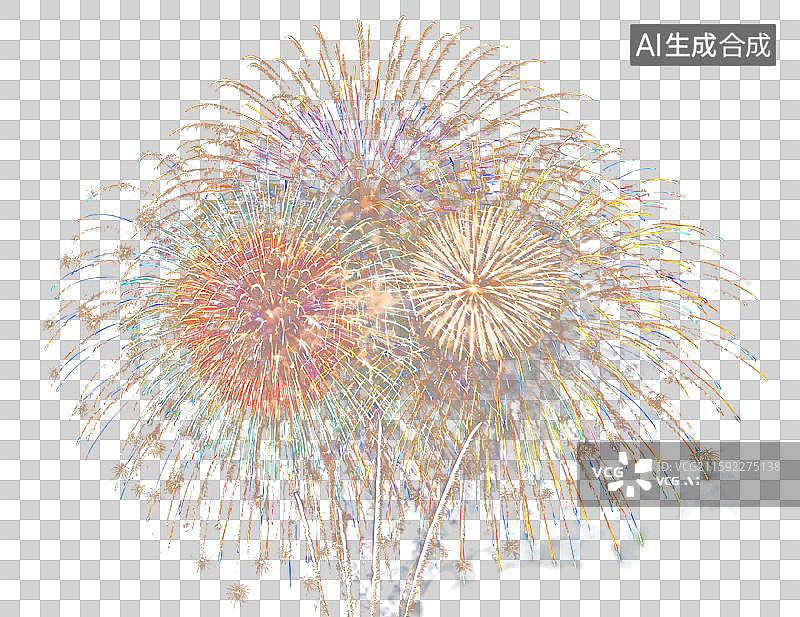 【AI数字艺术】烟花汇演燃放效果PNG免抠元素图片素材