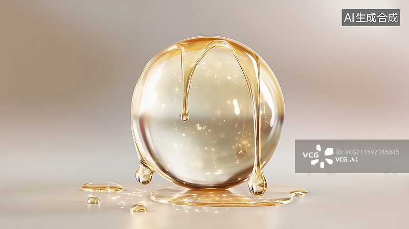 【AI数字艺术】光泽精华液球体图片素材