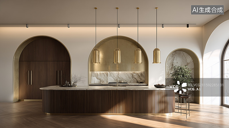 【AI数字艺术】意式极简厨房设计图片素材
