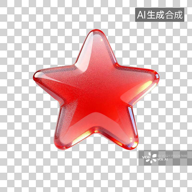 【AI数字艺术】3D五角星图片素材