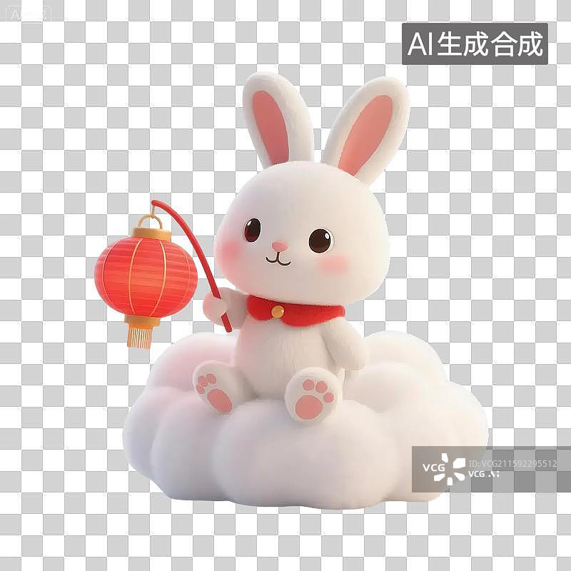 【AI数字艺术】中秋节兔子灯笼和月饼图片素材