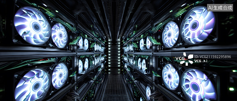 【AI数字艺术】排列整齐的散热设备图片素材