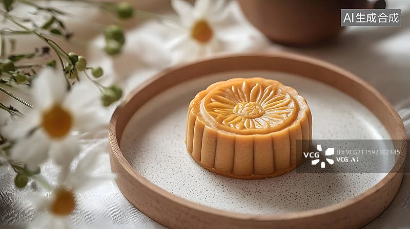 【AI数字艺术】传统月饼展示图片素材