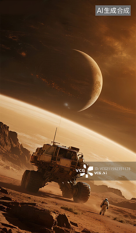【AI数字艺术】火星探索图片素材