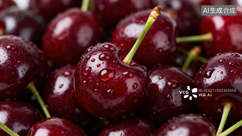 【AI数字艺术】新鲜樱桃车厘子图片素材