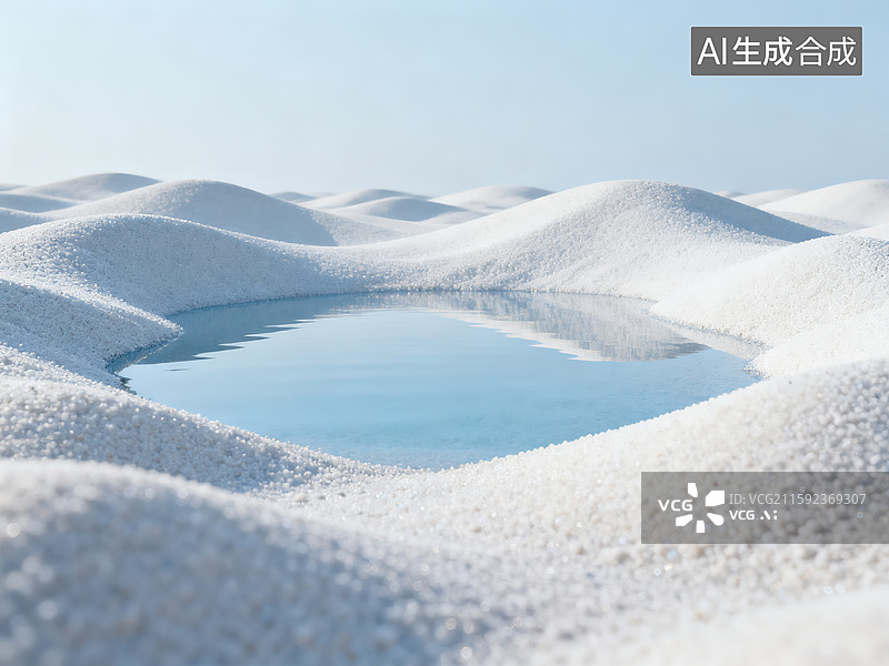 【AI数字艺术】盐滩水洼的纯净自然镜像图片素材
