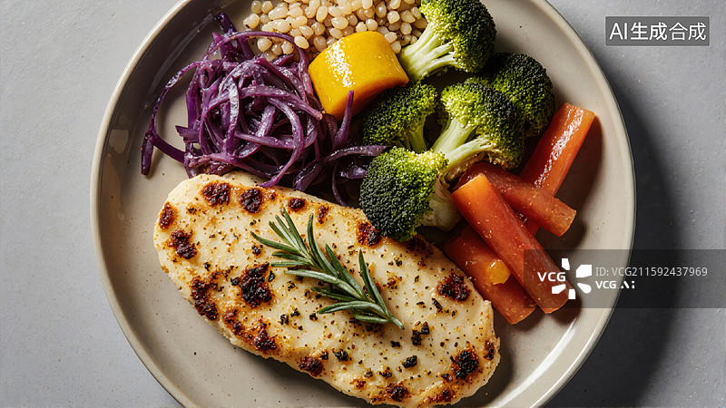 【AI数字艺术】健康美食拼盘图片素材