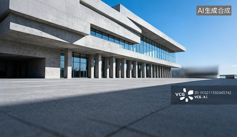 【AI数字艺术】现代简约建筑，汽车广告背景图图片素材