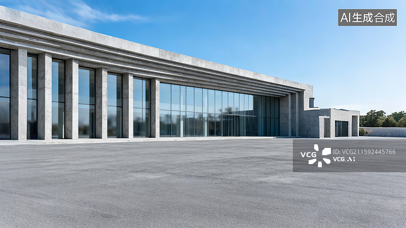 【AI数字艺术】现代简约建筑，汽车广告背景图图片素材