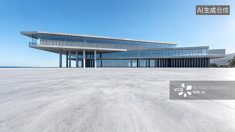 【AI数字艺术】现代简约建筑，汽车广告背景图图片素材