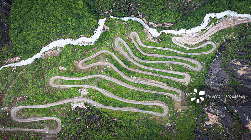 G219国道_怒江大峡谷目巴盘山路图片素材