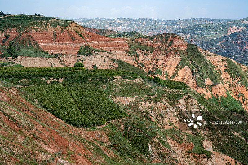 甘肃临夏东乡丹霞地貌，俗称羊肉卷，一个未开发的小景区图片素材