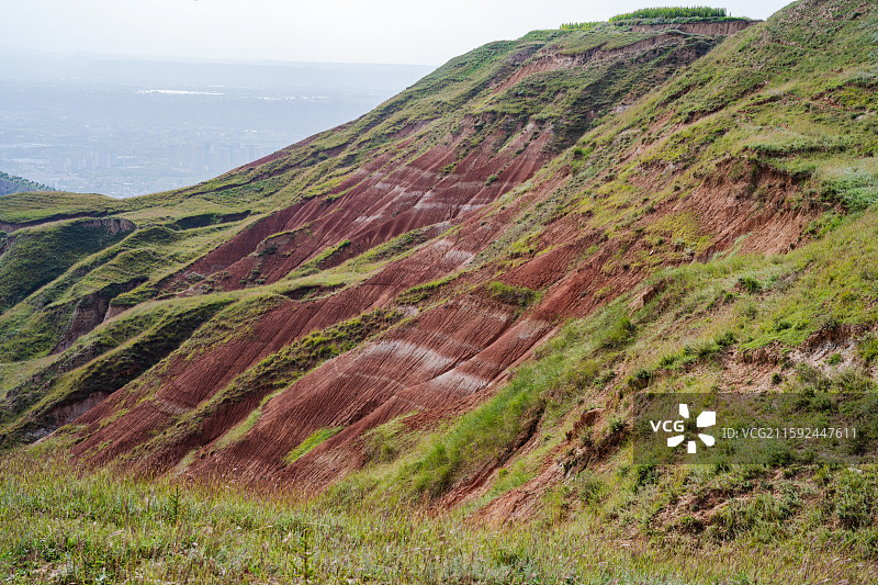 甘肃临夏东乡丹霞地貌，俗称羊肉卷，一个未开发的小景区图片素材