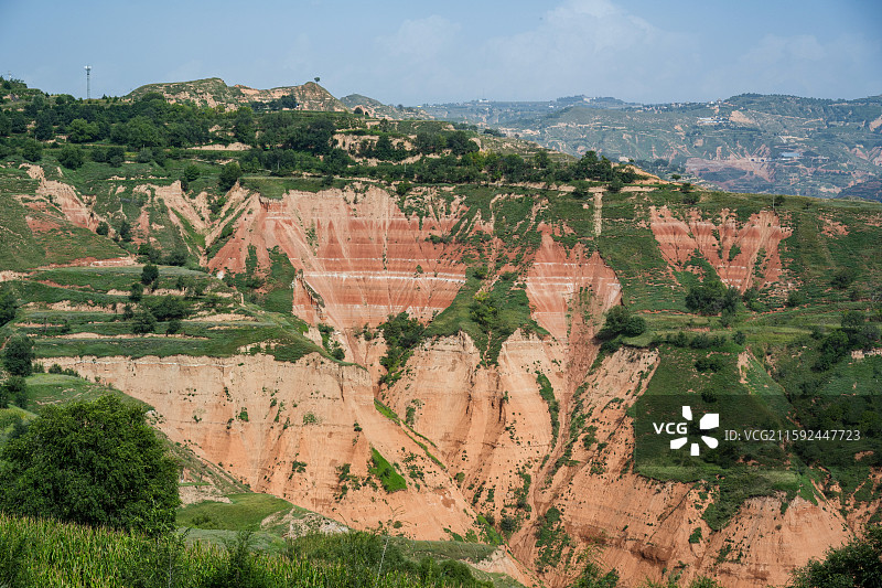 甘肃临夏东乡丹霞地貌，俗称羊肉卷，一个未开发的小景区图片素材