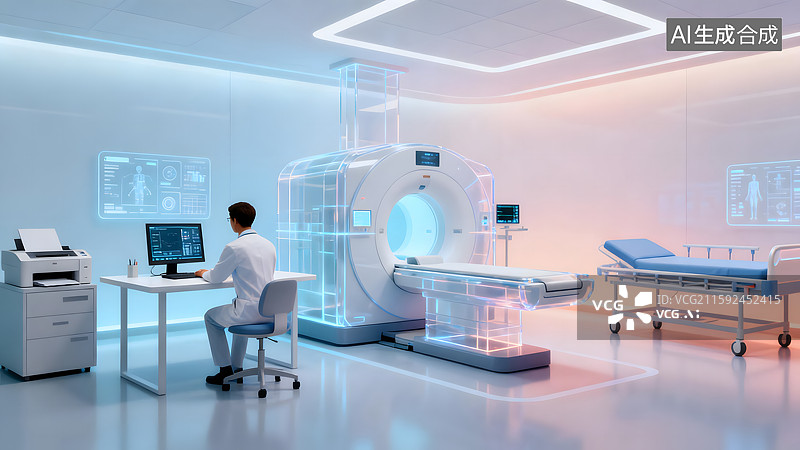 【AI数字艺术】智慧医疗人工智能辅助医生工作场景图片素材