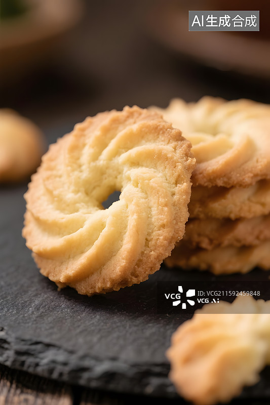 【AI数字艺术】香甜酥脆的曲奇饼干图片素材