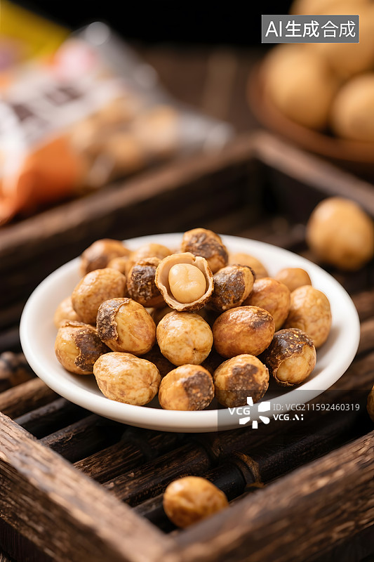 【AI数字艺术】酥脆花生豆的美味诱惑图片素材