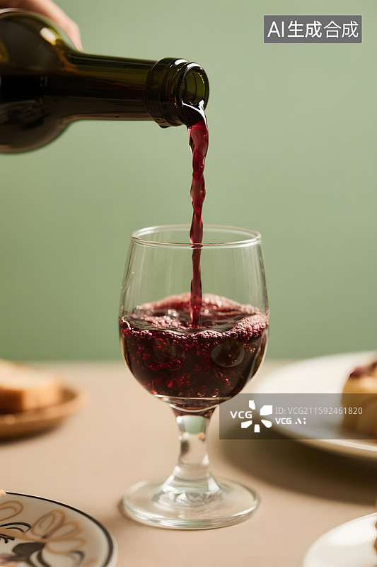 【AI数字艺术】往杯子里倒红酒图片素材