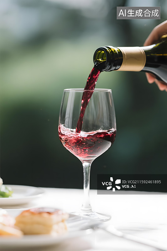 【AI数字艺术】往杯子里倒红酒图片素材