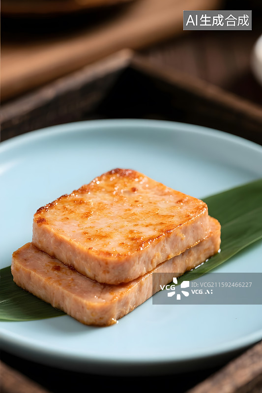 【AI数字艺术】香煎午餐肉的诱惑图片素材