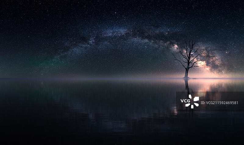 星空下的雪景，星空背景，雪景背景图片素材