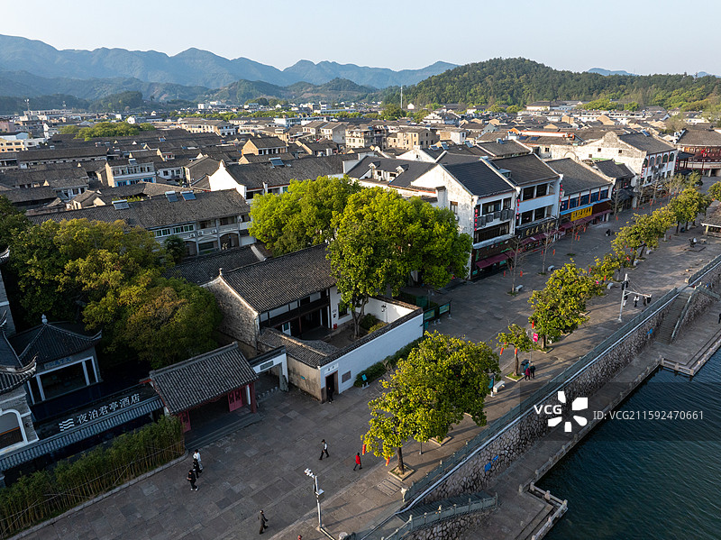 浙江宁波奉化溪口镇蒋氏故居航拍图片素材