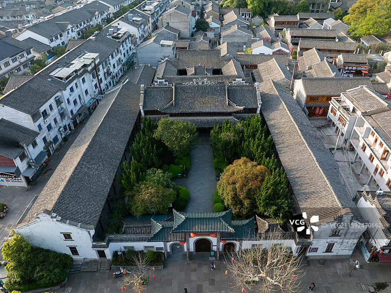 浙江宁波奉化溪口镇蒋氏故居航拍图片素材
