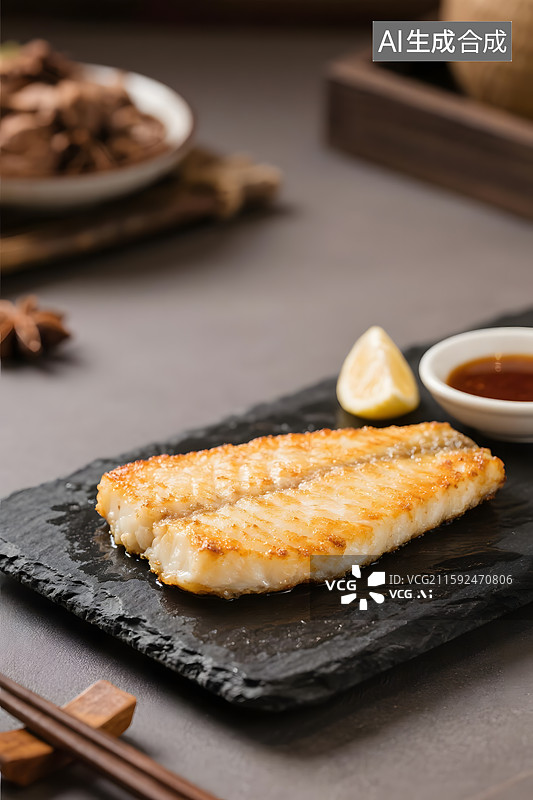 【AI数字艺术】香煎鳕鱼排图片素材